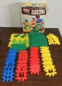 Vintage Little Tikes Waffletown Building Set Near Complete 42 Pieces In Total - Picture 1 of 9