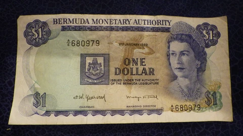 BERMUDA ONE 1 DOLLAR BILL 1982 Cover