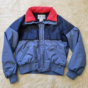 Vtg Skyr Kids Coat Ski Jacket Size Youth 18 Teen Gortex Blue Red Colorblock 80s - Picture 1 of 18