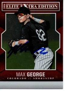 Max George Colorado Rockies 2014 Panini Elite Signed Card