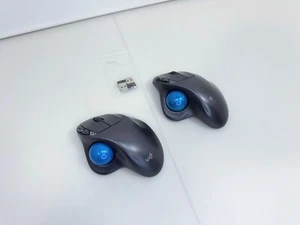 (2) Logitech M570 Wireless Trackball Mice with Dongles/USB Adapters EXCELLENT - Picture 1 of 5