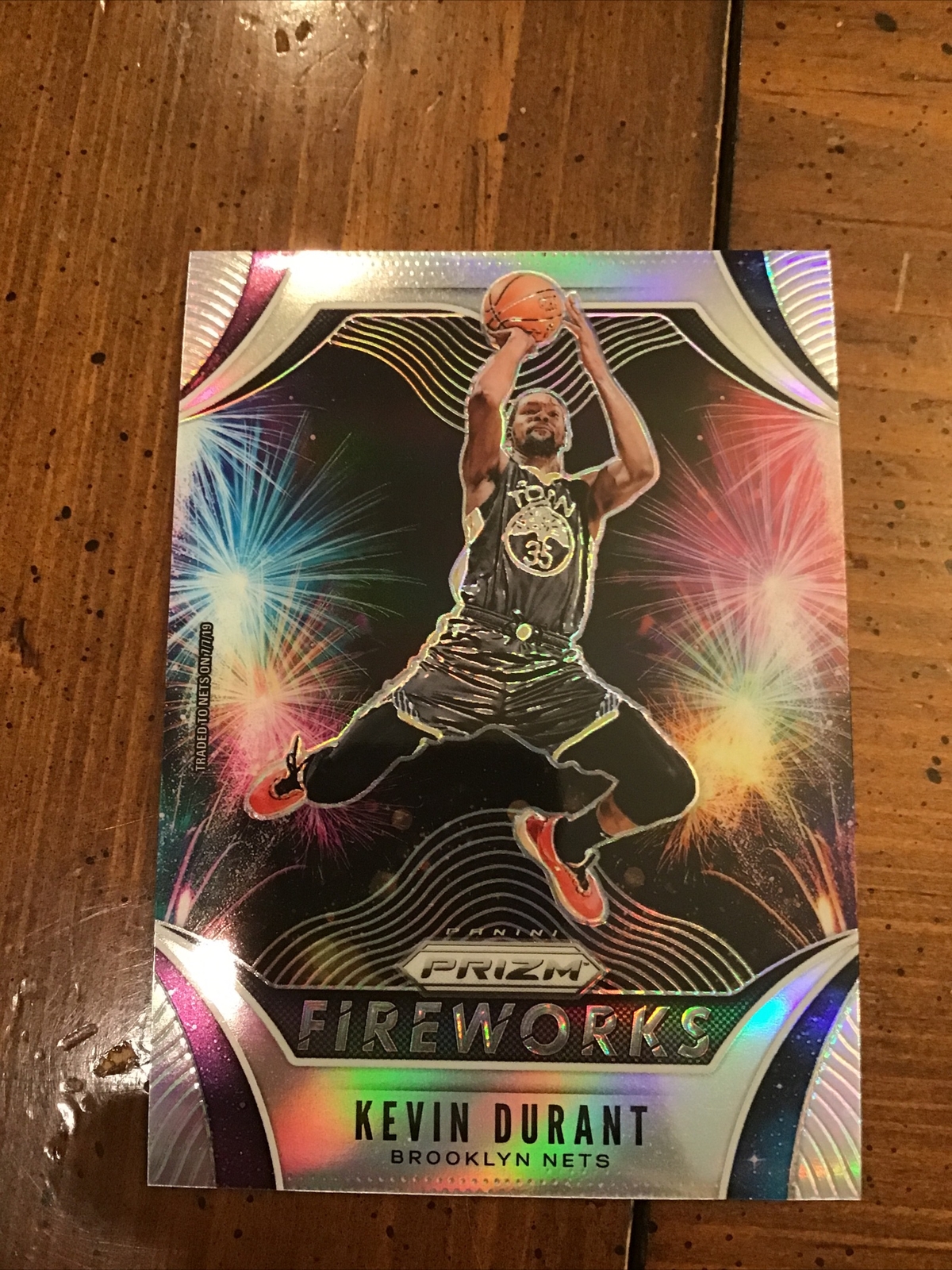2019-20 Panini Silver Prizm Fireworks #1 Kevin Durant Brooklyn Nets