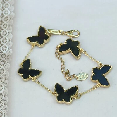 Pulsera Mariposa Negro Tono Dorado Moda Firmada MINISO Regalo Dije Tendencia Moderna Foto 1 de 4