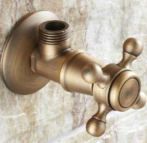 Válvula de parada angular de baño de latón antigua 1/2" macho x 1/2" rosca macho Qav004 - Imagen 1 de 5