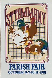Póster de la Feria de Luisiana de la Parroquia de St Tammany 1981 firmado y numerado - Imagen 1 de 1