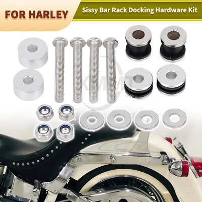 Herrajes de acoplamiento Sissy Bar desmontables cromados para Harley Fatboy Heritage Springer Foto 1 de 4