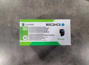 Lexmark 80C2HCE Cyan Toner Cartridge - Genuine OEM - Sealed Box - CX410 CX510 | - Photo 1/10