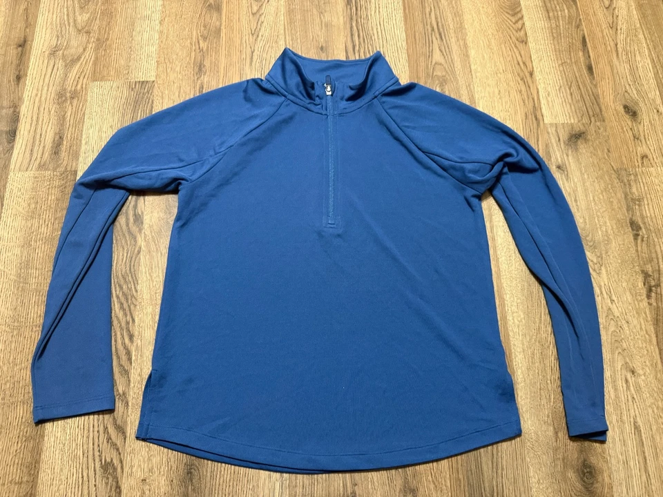Camisa Athletic Works, XL para mujer, azul, manga larga, cremallera en cuarto, ropa deportiva Foto 1 de 4