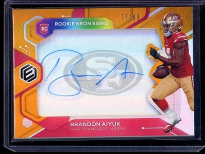 2020 Panini Elements #RNS-BA Brandon Aiyuk RC Rookie Neon Signs Orange Auto /99 - Image 1 of 2