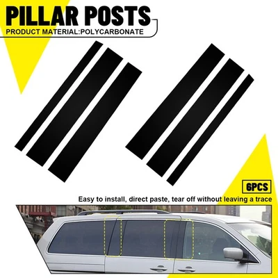 6x Para Honda Odyssey 2005-2010 Puerta Pilar Moldura Piano Negro Accesorios Coche Foto 1 de 4