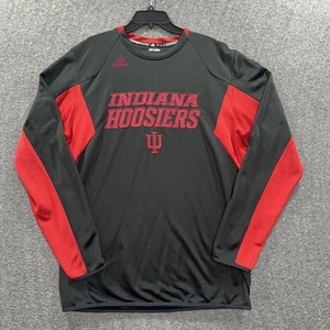 Indiana Hoosiers Shirt Mens Large Tall Long Sleeve Black NCAA Adidas Climalite - Picture 1 of 11