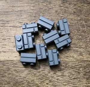 LEGO Dark Bluish Gray Brick, Modified 1 x 2 with Masonry Profile QTY 10. 98283. - Picture 1 of 2