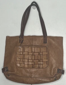 Costanza Rota italienische Ledertasche weich lässig hellbraun Schultertasche Italy gewebt - Bild 1 von 8