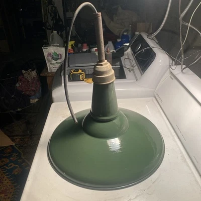 18” Vintage 1930s - 50s Industrial/Gas Station Light/Shade  - Image 1 of 4