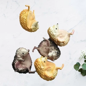 5 Pcs Animal Cake Toppers Figurines Hedgehog Pendant Cup Decoration - Picture 1 of 11