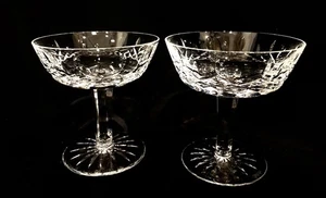 Waterford Lismore Champagner Coupes 4,25" Paar 2 geschliffene Kristallgläser Irland - Bild 1 von 4