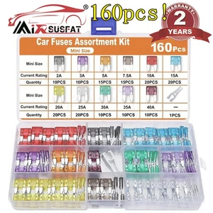 Juego de kit surtido de fusibles de hoja automática 160 piezas 12 V para automóvil camión motocicleta RV barco fusibles - Imagen 1 de 4