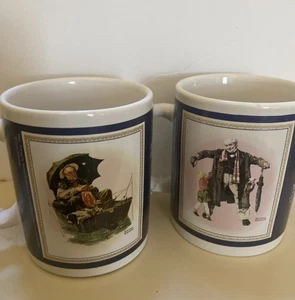 Tazas Saturday Evening Post Norman Rockwell "Gone Fishing" y "The gift" - Imagen 1 de 9
