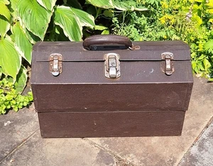 Vintage Kennedy Kits Cantilever Steel Tool/Tackle Box 17"x10"x8" With Key - Picture 1 of 15
