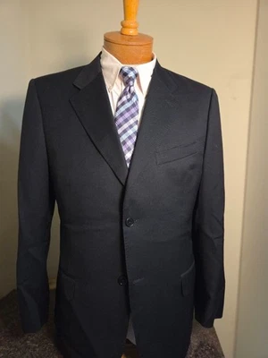 BLAZER CANALI Fodera Lana Negro Hecho en ITALIA, Talla 44 (US) EU 54 Foto 1 de 4