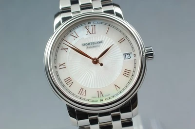 [Caja] Reloj para mujer Montblanc Tradition MB2417 fecha blanco automático hecho en Suiza Foto 1 de 4