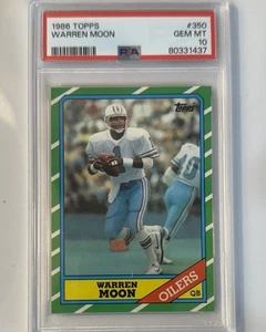 Topps Warren Moon Houston Oilers 1986 PSA 10 Pop 32 grado duro! - Foto 1 di 2