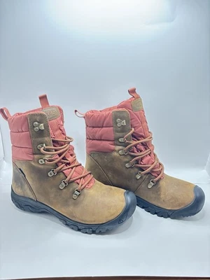 Bota impermeable aislada Keen 11 Greta para mujer cuero tostado coco secoya Foto 1 de 4