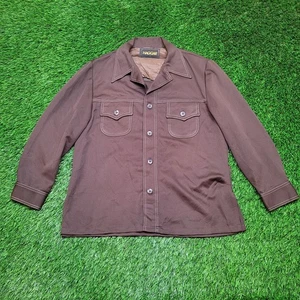 VTG 70s Haggar Disco Dagger Collar Jacket Mens 44 Large USA Polyester - Picture 1 of 10