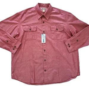 Duluth Trading Cool Max Shirt Mens 2XL Red Button Down Wrinklefighter - Picture 1 of 9