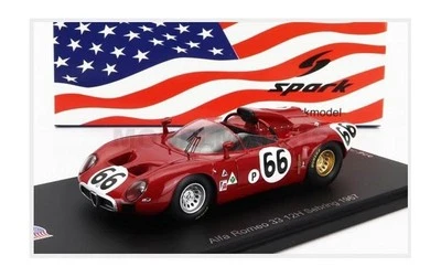 SPARK-MODEL US315 ALFA ROMEO - 33 SPIDER TEAM AUTODELTA N 66 12h SEBRING 1967 R. - Immagine 1 di 4