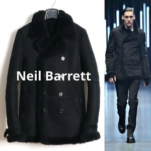 Neil Barrett 11AW Shearling P Coat XS Leather Made in Japan - Picture 1 of 16