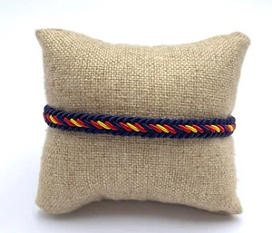 Pulsera Bandera de España trenzada ajustable azul nuevo hombre mujer niños moda - Imagen 1 de 3