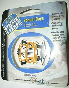 School Bus Rubber Stamp Fiskars NISP FREE SHIPPING NOS - Picture 1 of 3