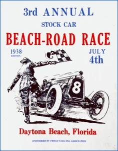 1938 Daytona Beach Florida Auto Racing Small Space Poster Art Print - Picture 1 of 2