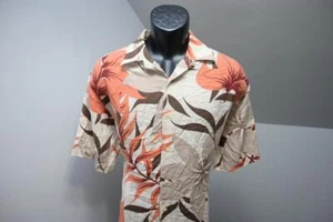 Camisa de campamento Cubavera hawaiana abotonada floral 100 % viscosa relajada para hombre grande - Imagen 1 de 7