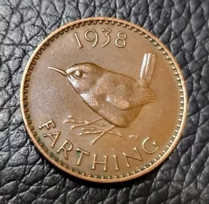 1938 Great Britain Farthing Coin - Picture 1 of 2