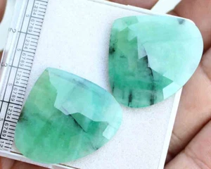 Natural Pear Cut Zambian Green Emerald Faceted Loose Gemstone Lot 45.20 Ct - Picture 1 of 3