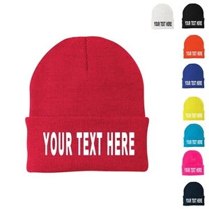 Custom Personalized Embroidered Text on Unisex Beanie - Personalized Text - Picture 1 of 19