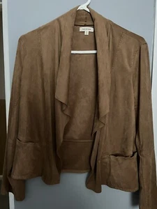 womens max studio brown light Soft velvet blazer💓 - Picture 1 of 9