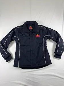 Red Bull Zip Up Fleece Lined Jacket Womens Size Large Navy Embroidered Logo - Picture 1 of 14