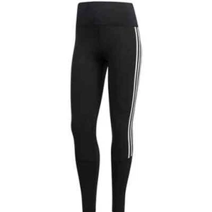 Adidas Collants Standard 19 Leggings LARGE Black 3 Stripe Athletic Pull On Black - Picture 1 of 7