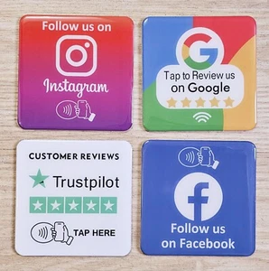 NFC Tag Platte Plakette Acryl Schild Tap Touch für Google Bewertungen Instagram folgt - Bild 1 von 17