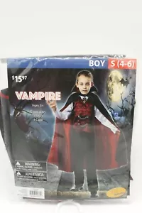 New Vampire Costume Boys Small 4-6 Halloween Cosplay shirt cape - Picture 1 of 6