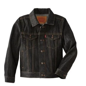 Levi's Kids Jean Jacket Trucker Red Tab Youth Levi Denim Coat, Dark Wash $40 - Picture 1 of 3
