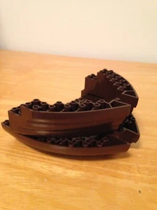 Lego 64645 & 64651 Dark Brown Boat Hull Bricks - Lot of 2 - Picture 1 of 5