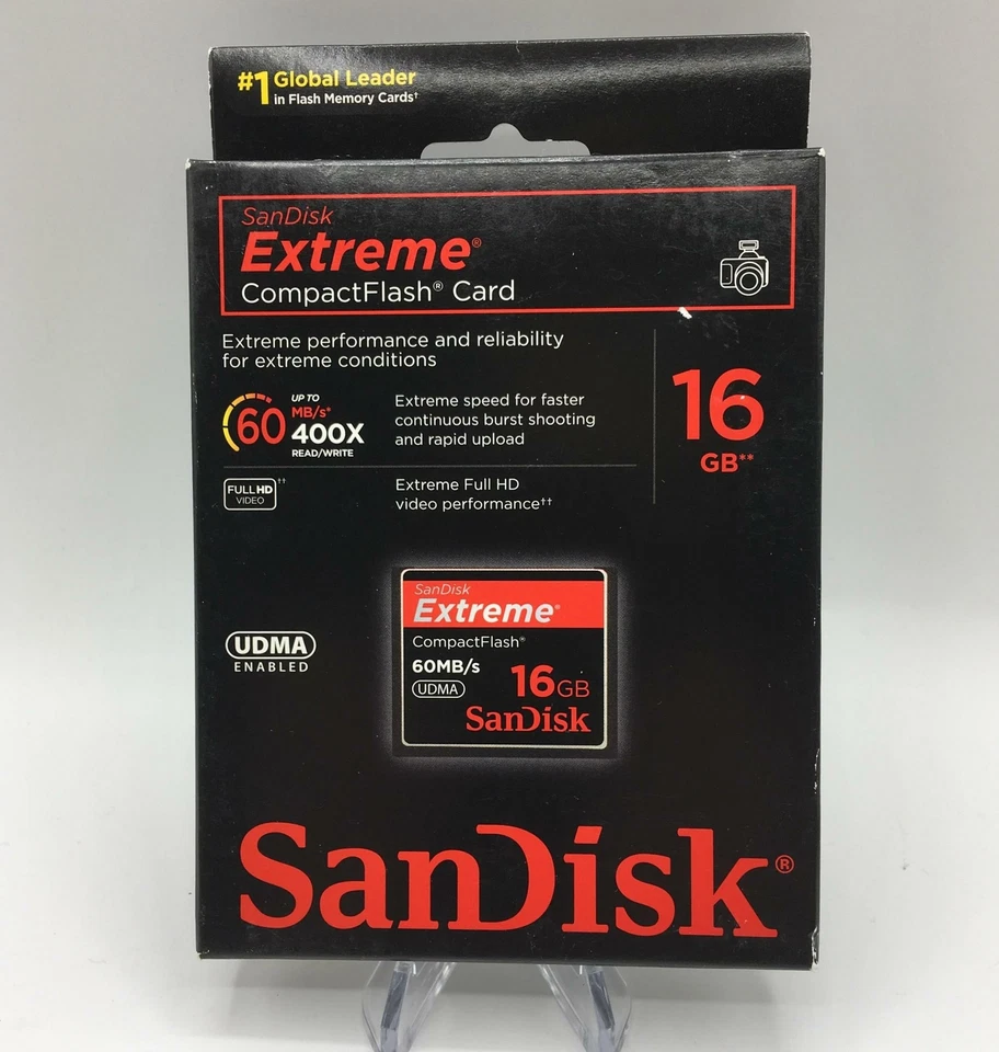 SanDisk Extreme CompactFlash 16GB Memory Card UDMA 60MB/s 400x (SDCFX-016G-X46) - Image 1 of 1