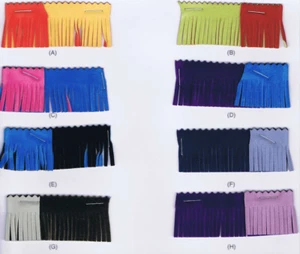1-1/4" Faux Suede Fringe Trim - Double Sided Two-Tone Color- 9 Continuous Yards! - Picture 1 of 9