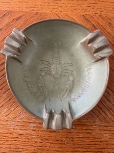 Vintage Green 458 Frankoma Pottery Louisiana Crawfish Ashtray VERY NICE - Picture 1 of 18
