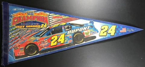 Jeff Gordon #24 2001 Champion Winston Cup NASCAR WinCraft Official Pennant 30” Cover