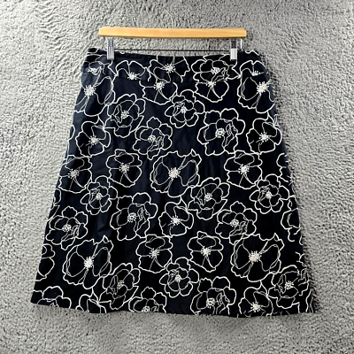 Vintage Target Womens A-line Skirt Size 14 Black White Embroidered Floral - Image 1 of 4